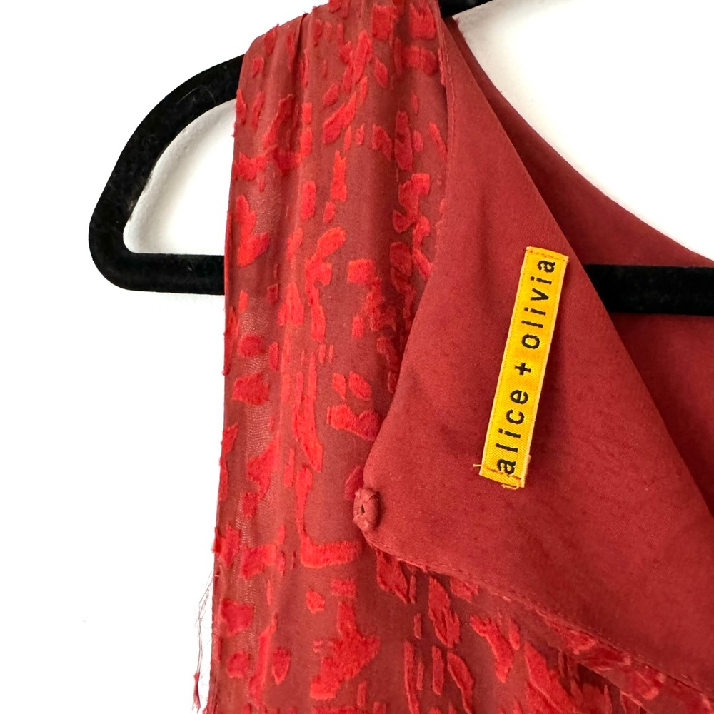 Alice + Olivia Burnt Red Skater Style Dress - Picture 3 of 10